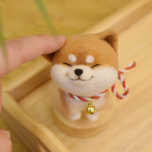 DIY Needle Felting Kit – Shiba Inu Dog Pendant (Beginner-Friendly)