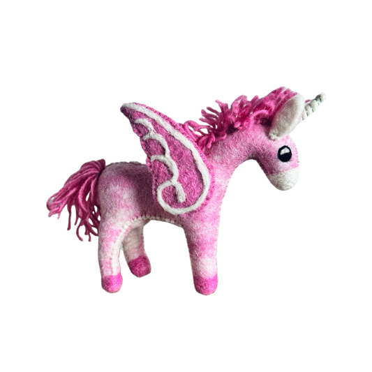Rainbow Unicorn Wool Felt Ornament