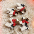 Red Scarf Mini Puppy Wool Felt Keychain 5