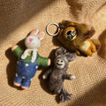Little Lion & Flying Donkey Wool Felt Keychain 4
