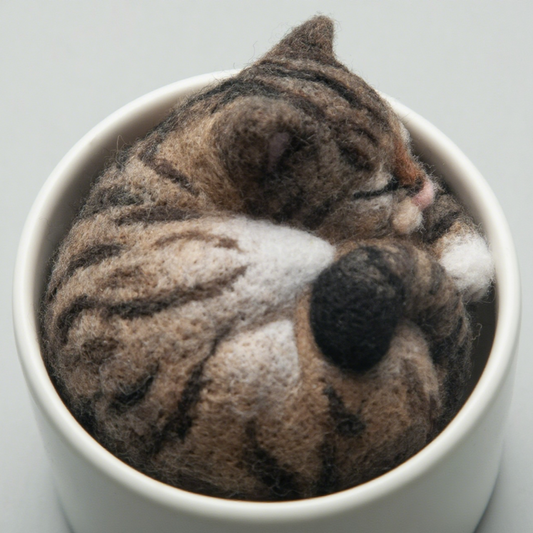 Cat Cup:Li Hua Cat Avatar Needle Felted DIY Kits