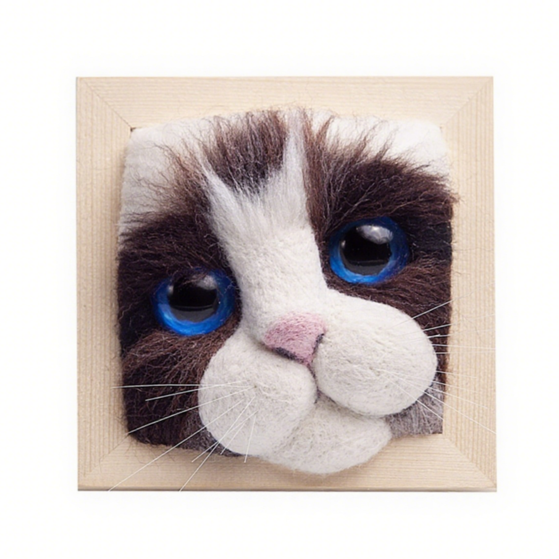 Cat In Square Frame:Radoll Cat Cat  Avatar Needle Felted DIY Kits