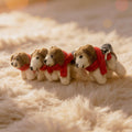 Red Scarf Mini Puppy Wool Felt Keychain 4