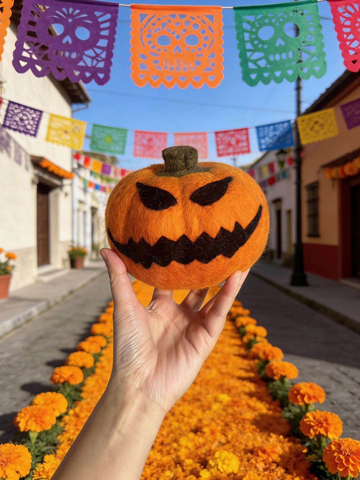 Halloween Pumpkin Wool Felt Ornament