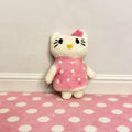 Pink Polka Dot Kitty Wool Felt Ornament 1
