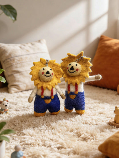 Sun Lion Wool Felt Keychain
