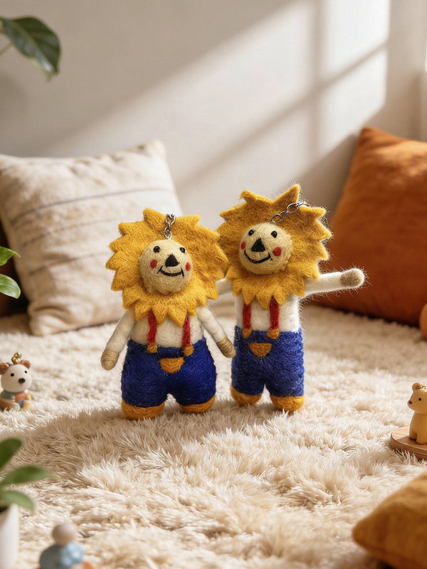 Sun Lion Wool Felt Keychain