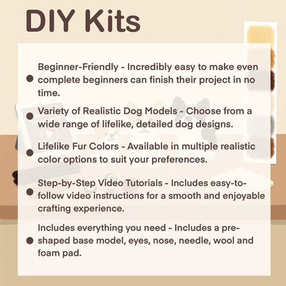 Bulldog Avatar Needle Felted  DIY Kits