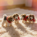 Red Scarf Mini Puppy Wool Felt Keychain 2