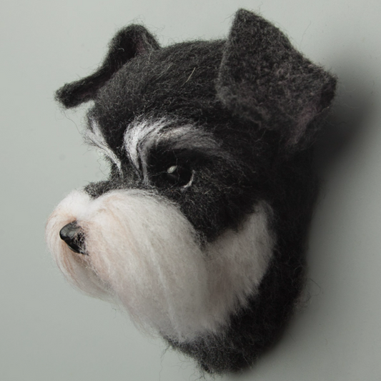 Schnauzer Avatar Needle Felted  DIY Kits