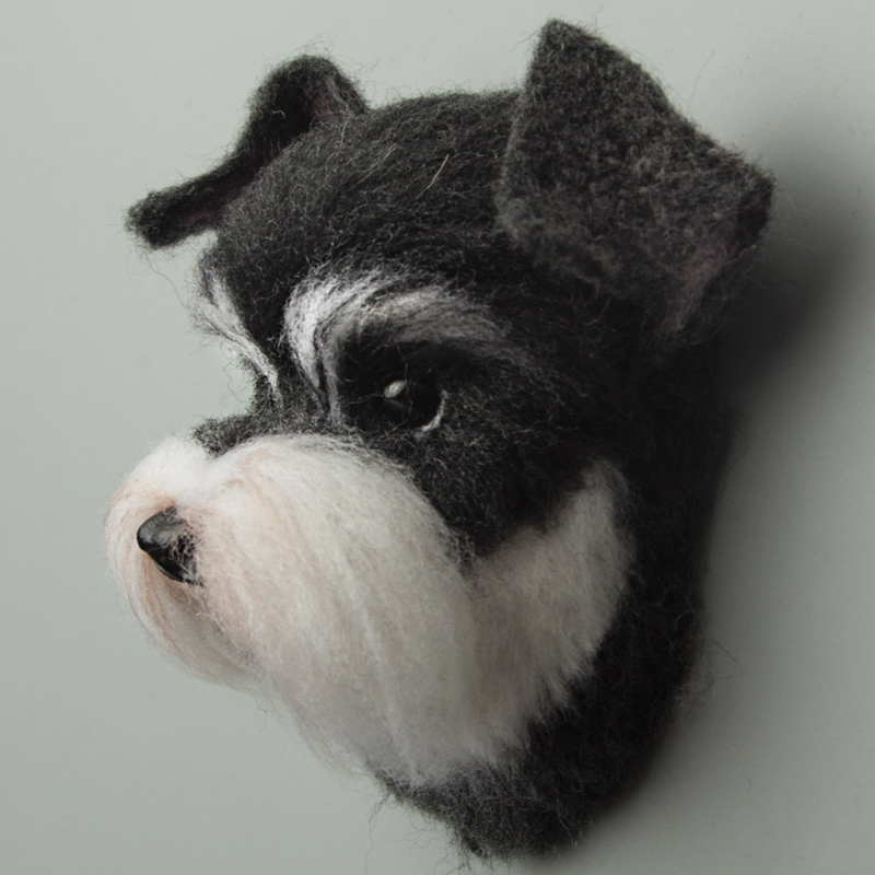 Schnauzer Avatar Needle Felted  DIY Kits