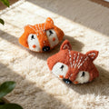 Handmade Wool Felt Fox Head Brooch – Cute Cartoon Animal 1