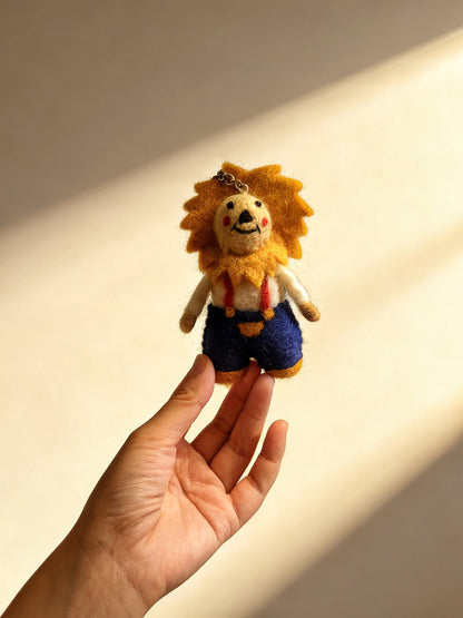 Sun Lion Wool Felt Keychain