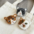 Handmade Wool Felt Cat Brooch, Cute Cartoon Cat – Cow Cat 1