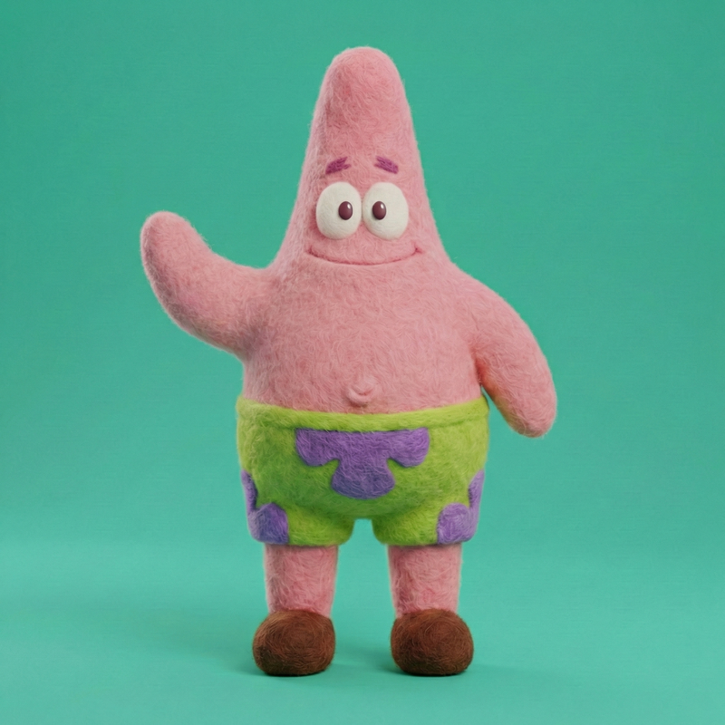The Happy Lucky Starfish Needle Felting Kit - Cute Pink Companion DIY Crafting Set