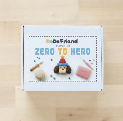 Jellyfish-Chasing Square Boy Needle Felting Kit - Handmade Cartoon DIY Crafting Set