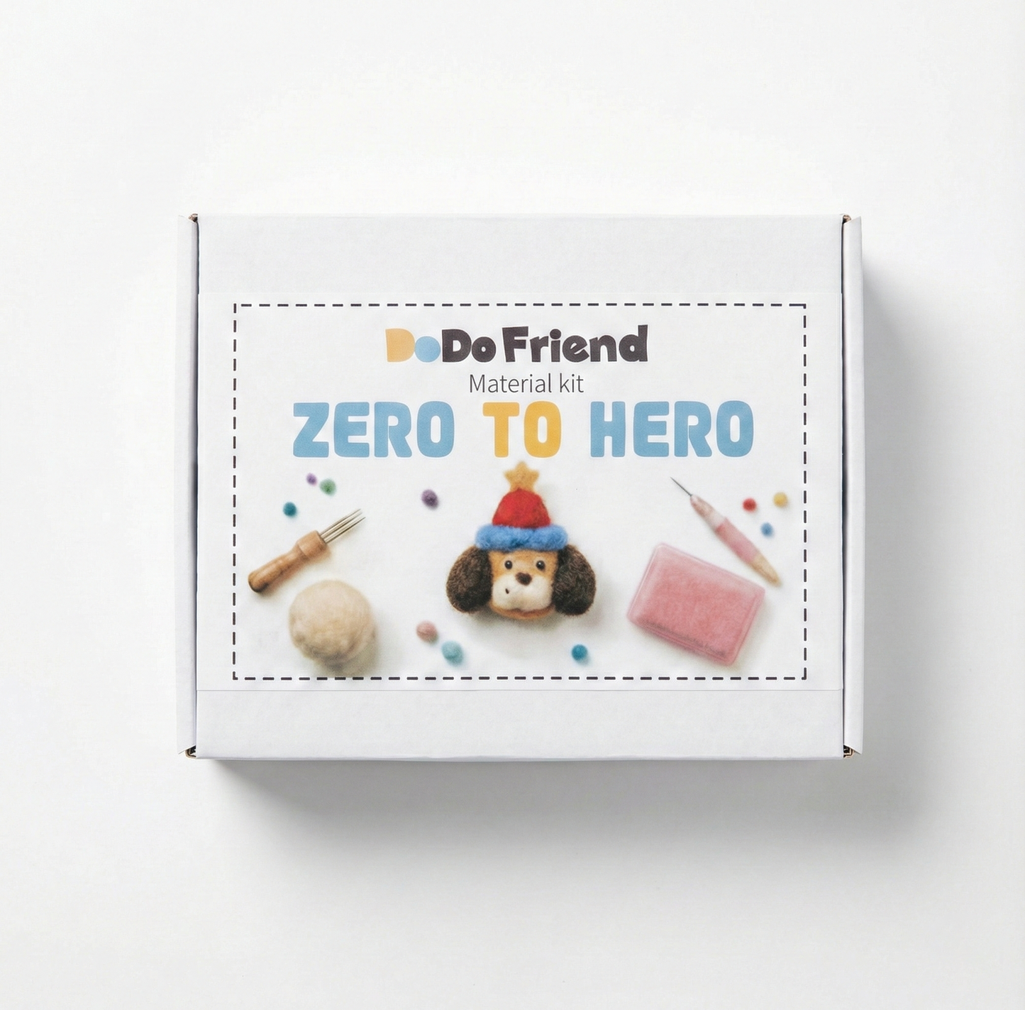 The Happy Lucky Starfish Needle Felting Kit - Cute Pink Companion DIY Crafting Set