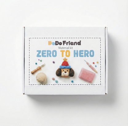 The Happy Lucky Starfish Needle Felting Kit - Cute Pink Companion DIY Crafting Set