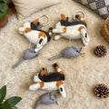 Cat Catching Mouse Wool Felt Keychain 3