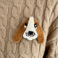 Handmade Wool Felt Beagle Dog Brooch – Cute Cartoon Puppy 1
