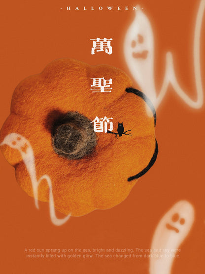Halloween Pumpkin Wool Felt Ornament