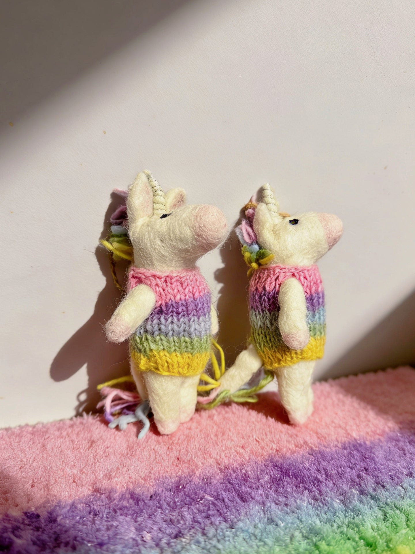 Rainbow Sweater Unicorn Wool Felt Ornament