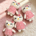 Pink Polka Dot Kitty Wool Felt Ornament 4