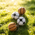 Basketball & Football Wool Felt Keychain 1