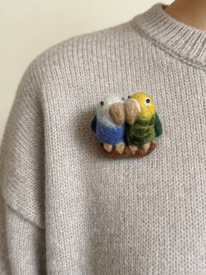 Parrot Wool Felt Brooch