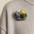Parrot Wool Felt Brooch 1