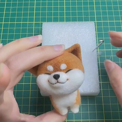 DIY Needle Felting Kit – Shiba Inu Dog Pendant (Beginner-Friendly)